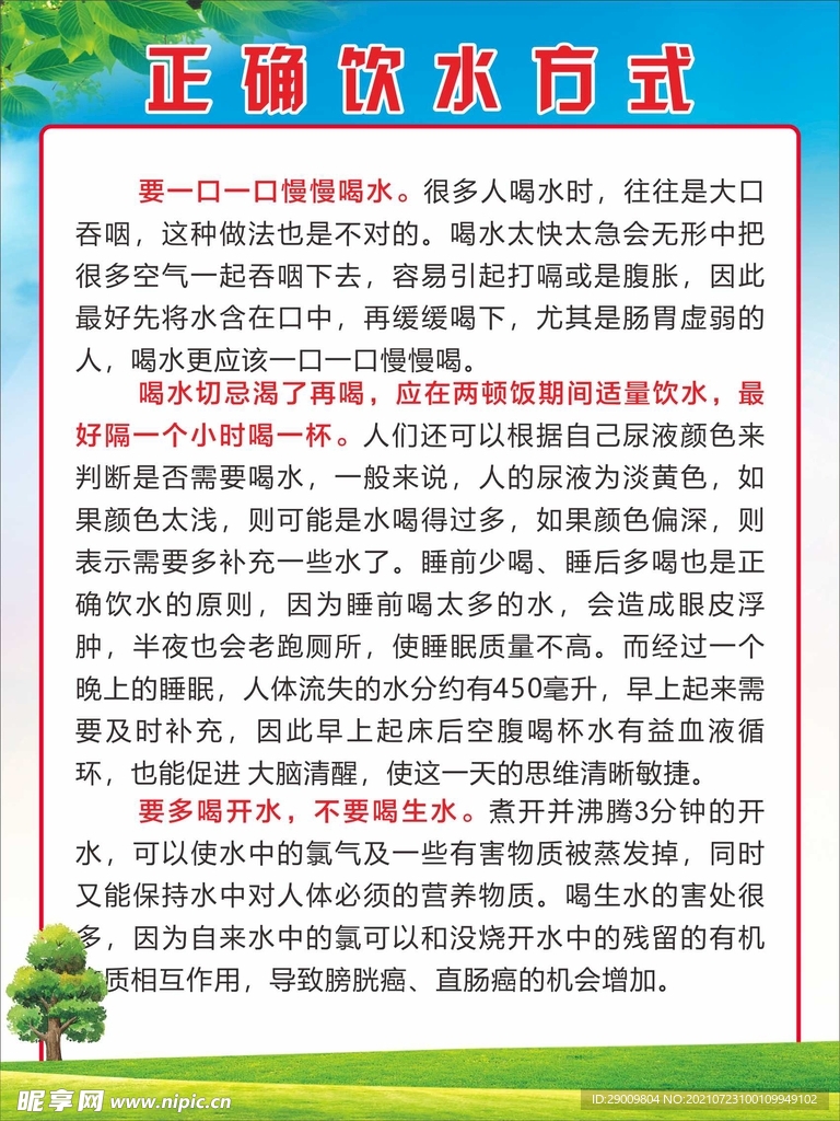 正确饮水方式