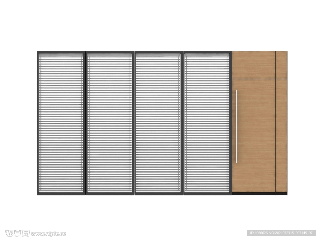 百叶窗门3d模型
