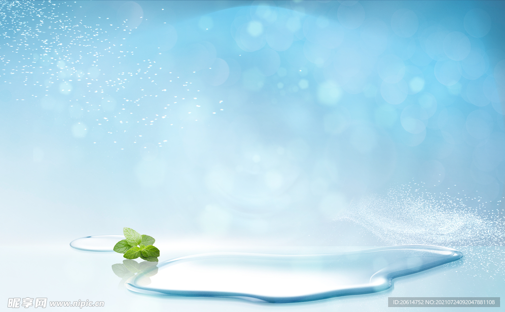 河面漂流的绿叶