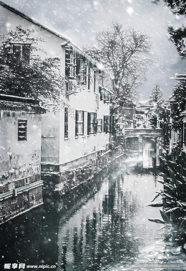 古镇雪景