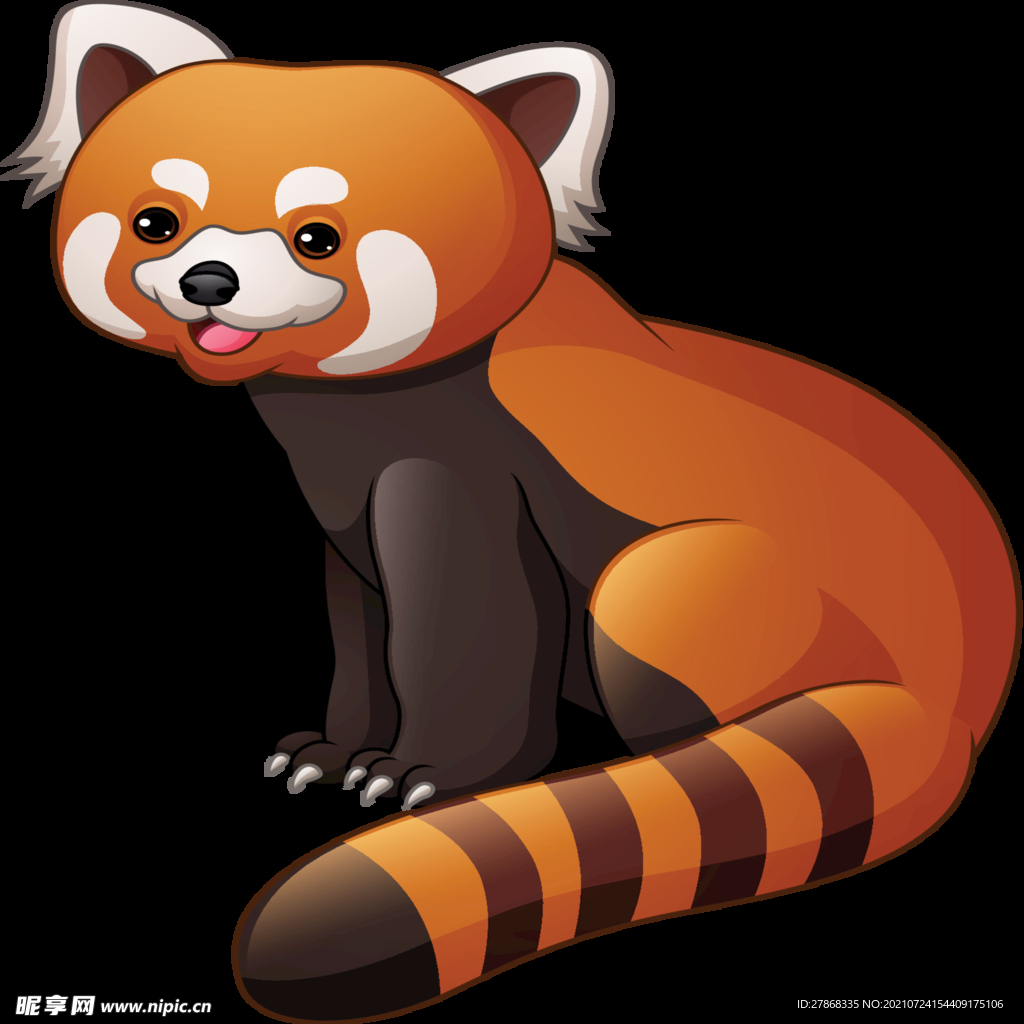 可爱卡通小熊猫手绘素材