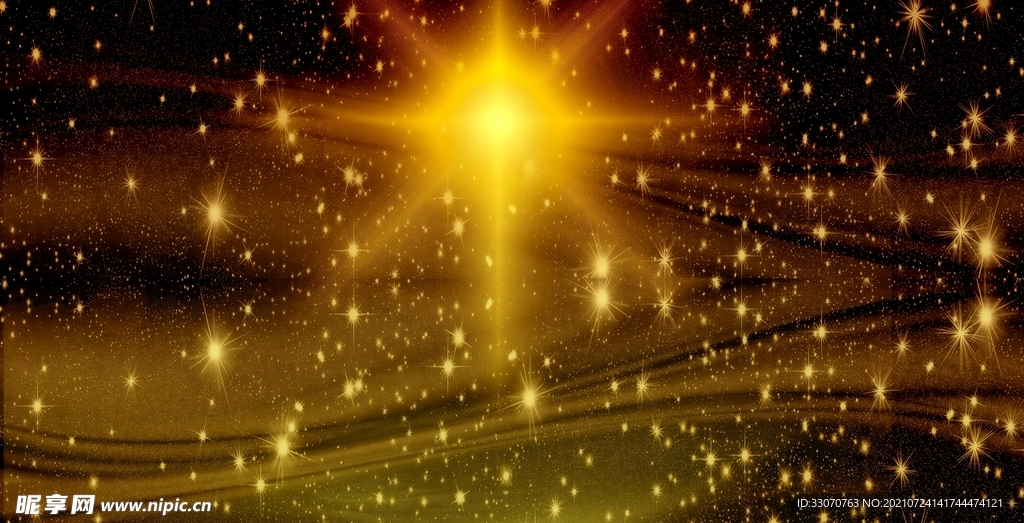 黑色背景星 闪闪金色星
