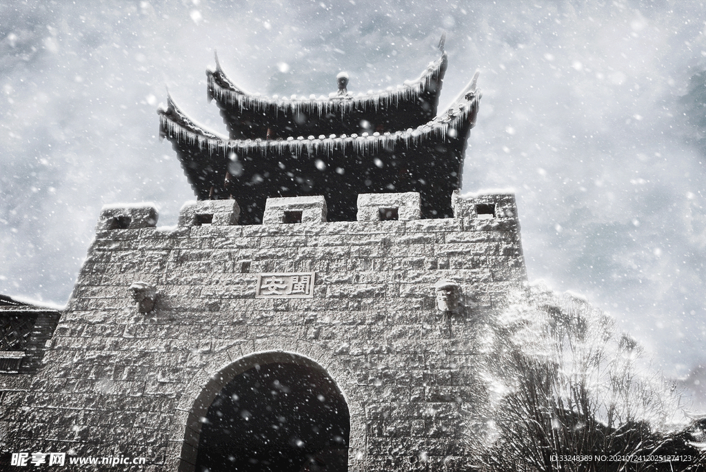 城楼雪景