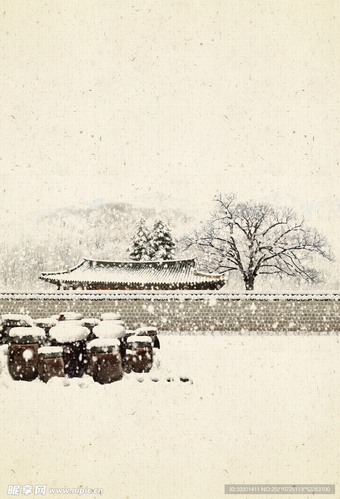 复古雪海报背景素材