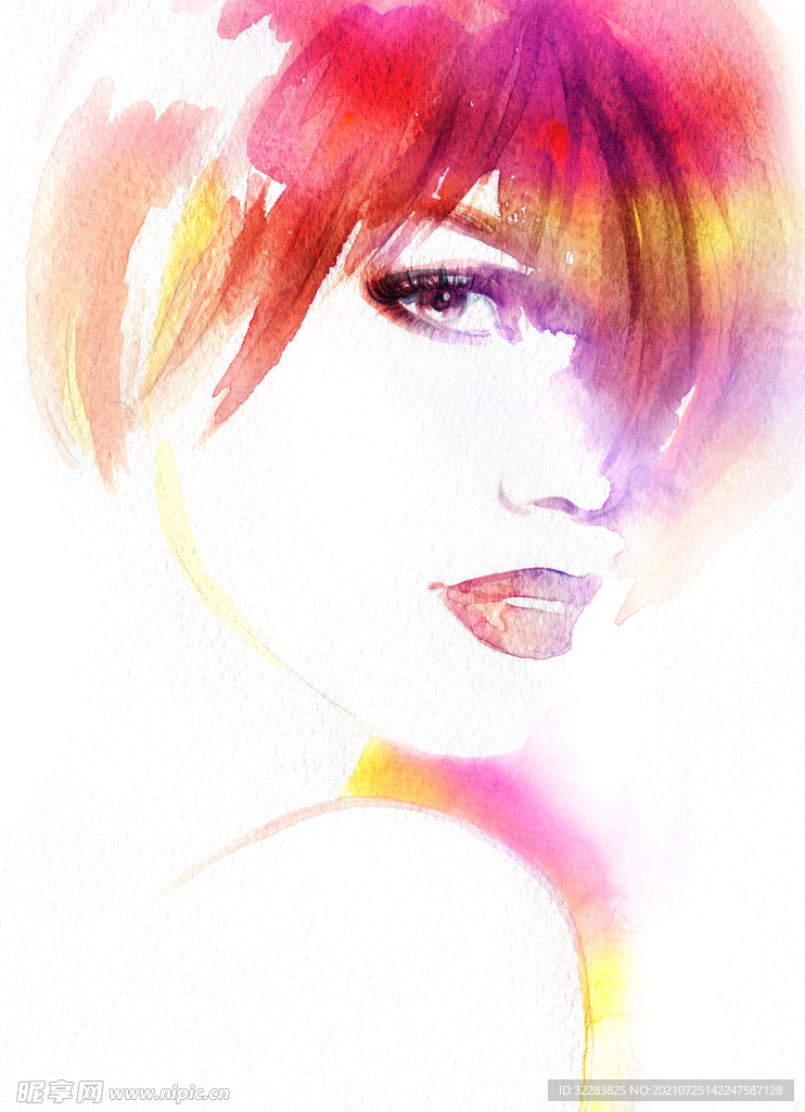 手绘美女