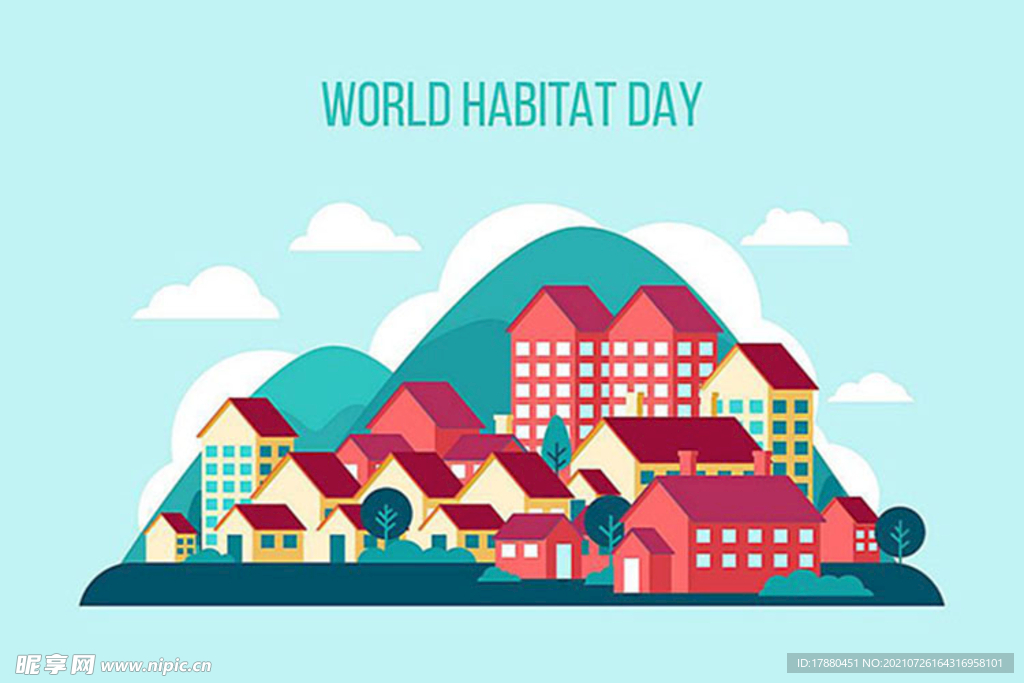 生态建筑房屋绘画