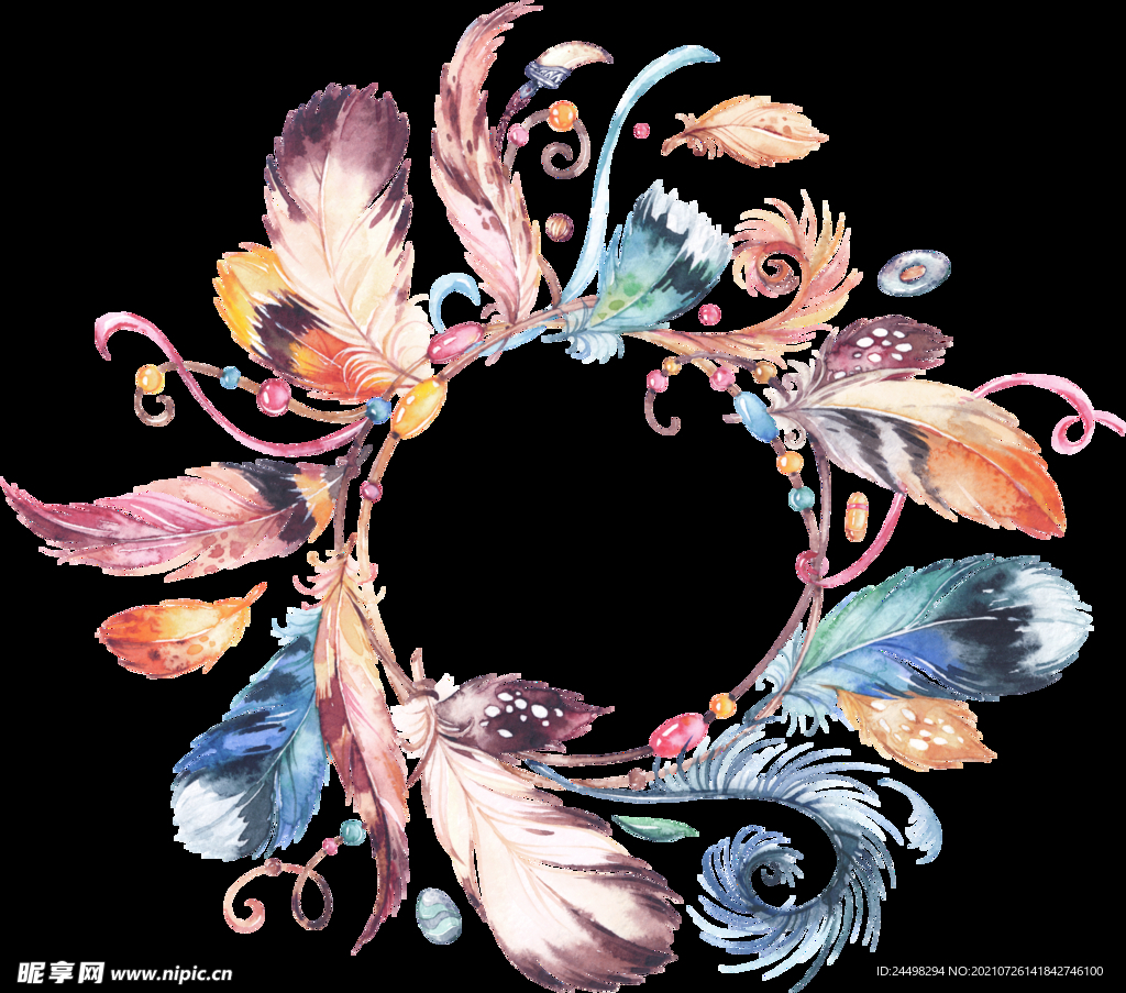 西方神圣水彩装饰物平面素材