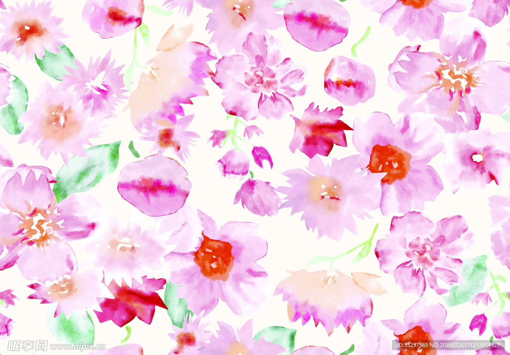 水彩花 