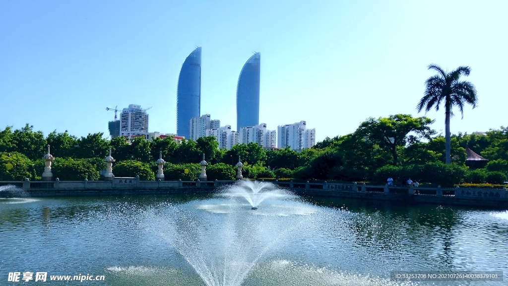 晴天喷泉