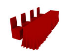 红色会议桌模型