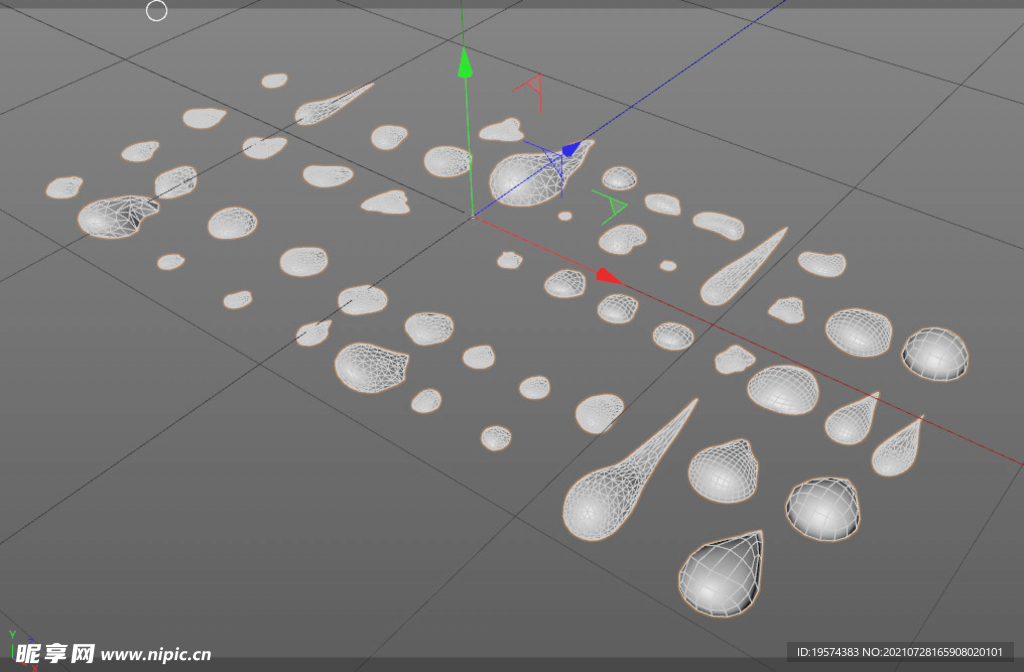 C4D模型水滴水珠露珠