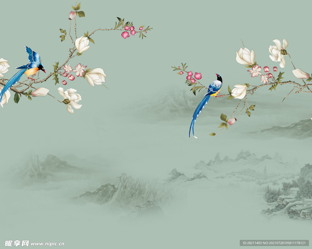 装饰画 花鸟画 新中式 山水 