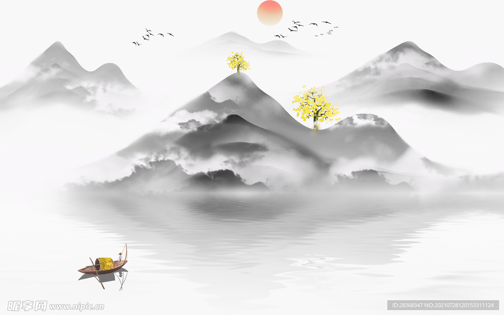 水墨山水背景