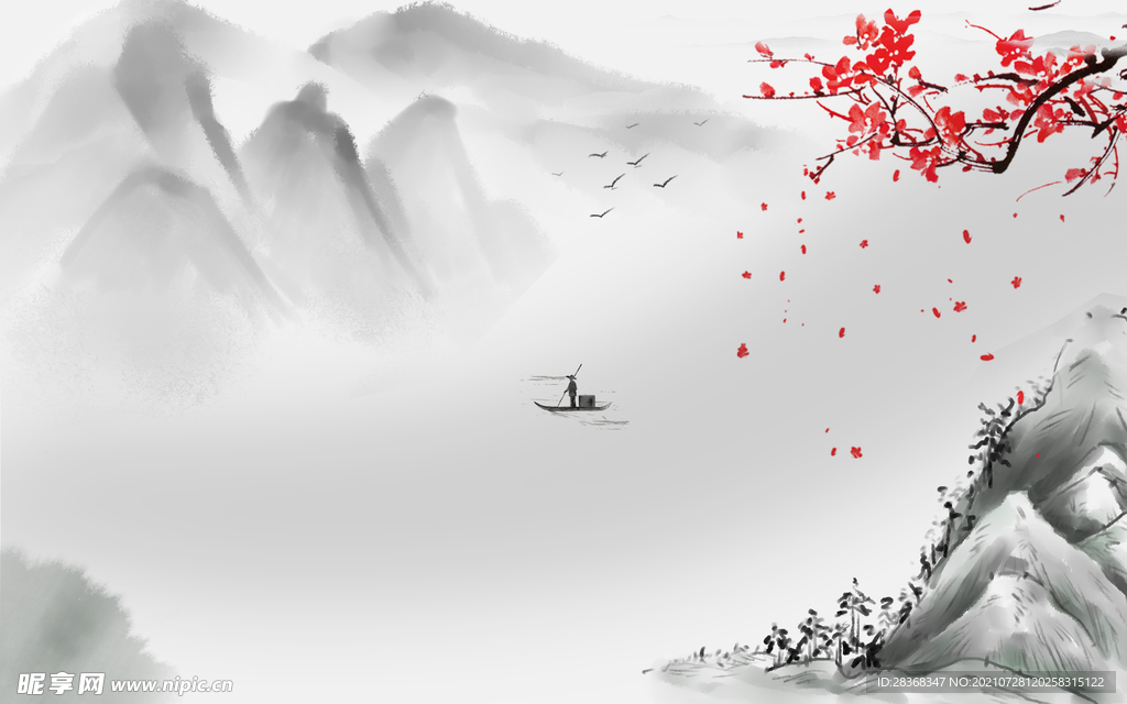 水墨山水背景