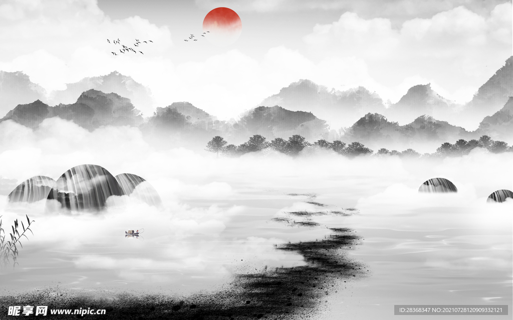 水墨山水背景