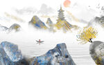 水墨山水背景 