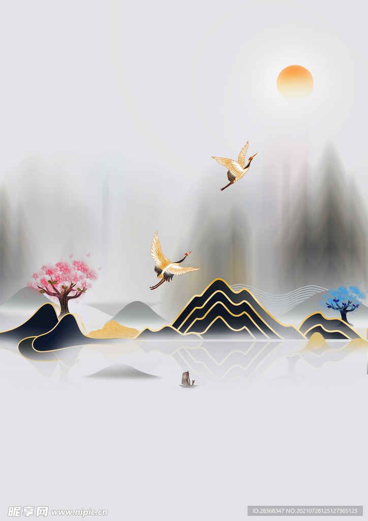水墨山水背景