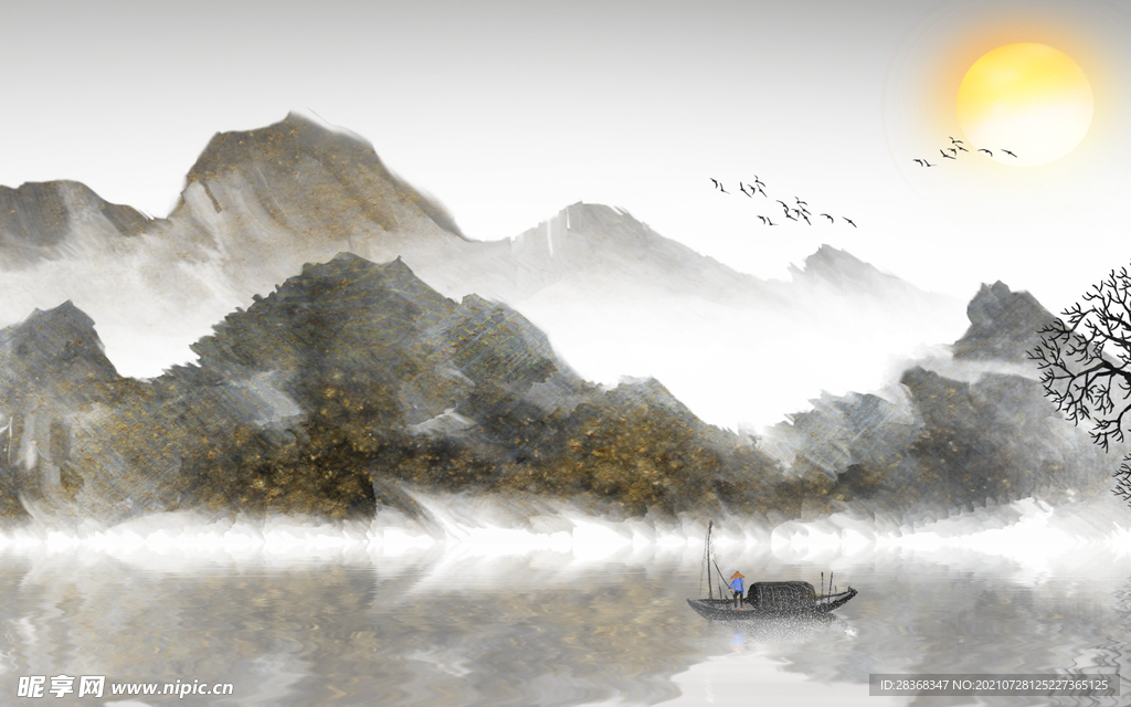 水墨山水背景