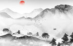 水墨山水背景 