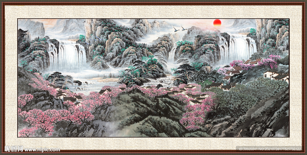 山水瀑布 