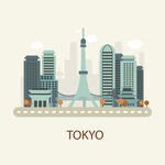 日本东京城市插画