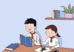 认真学习的孩子