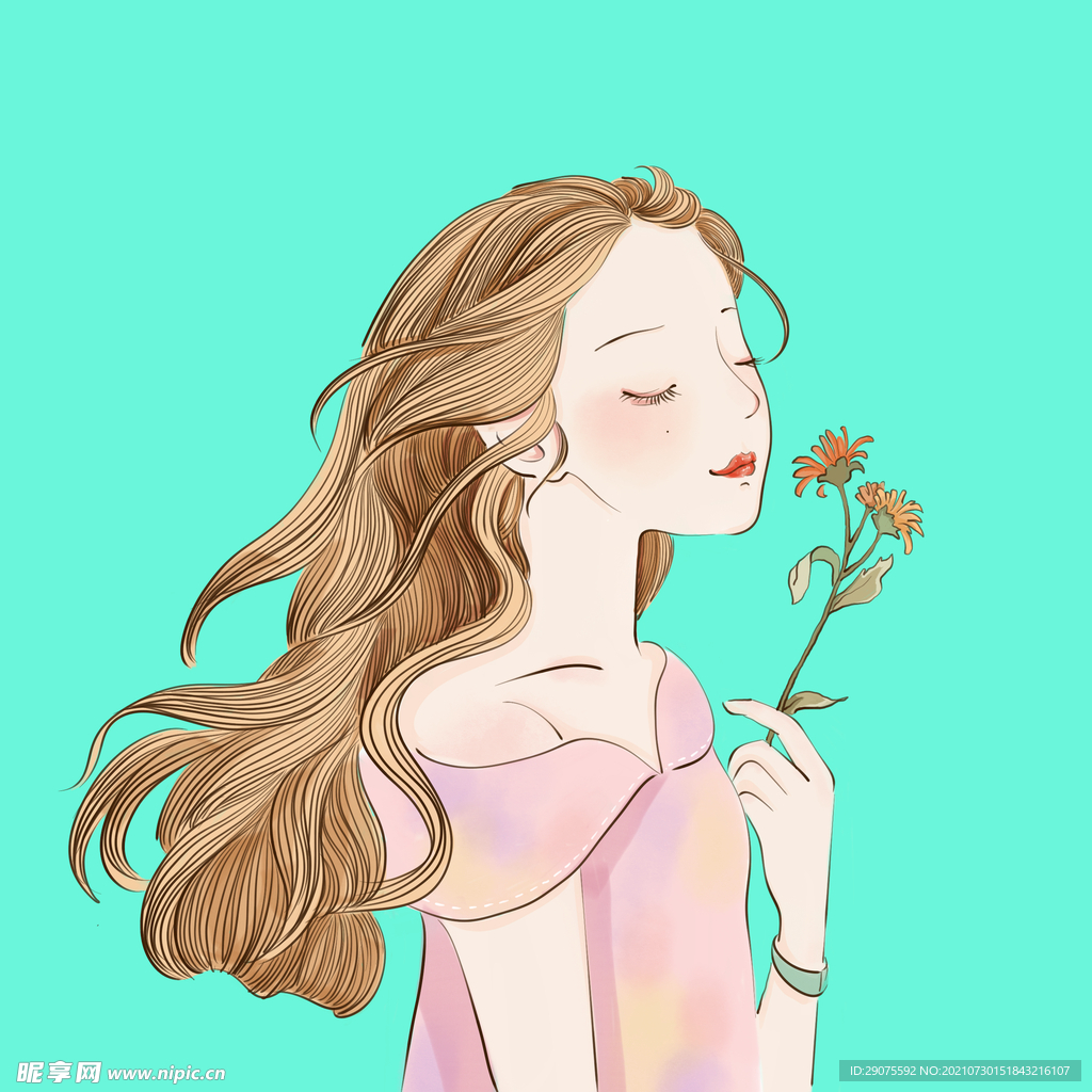 闻花香的女生