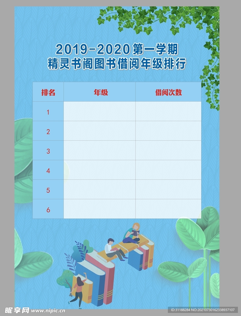 图书借阅排行榜2020第一学期