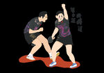 乒乓球男女组合运动元素