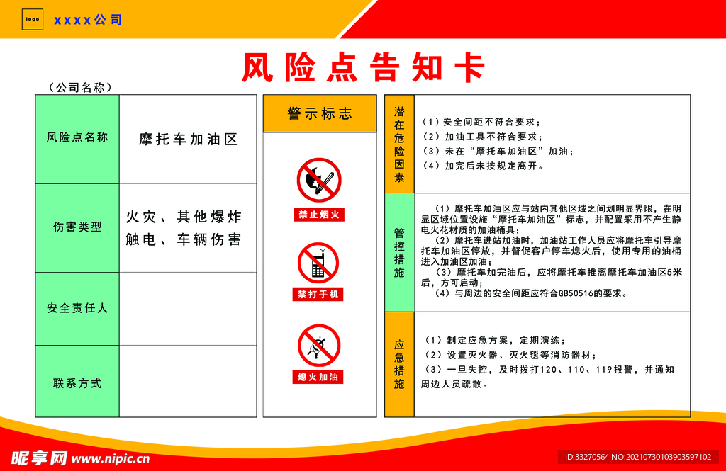 风险点告知卡