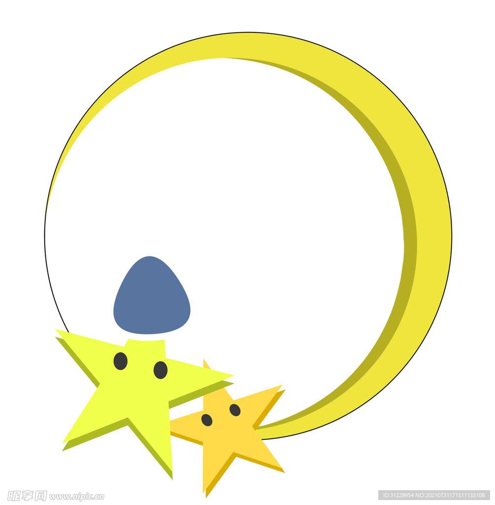  星星月亮边框 
