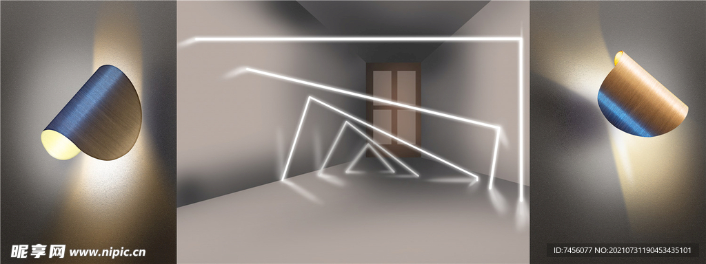 唯美立体空间灯光装饰画挂画