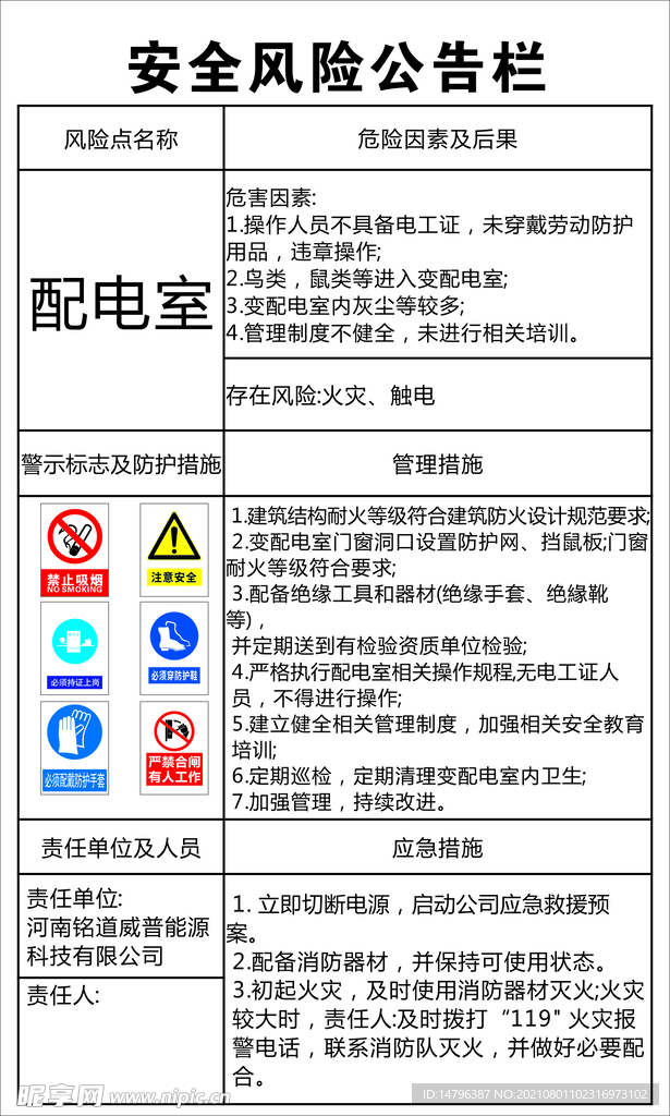 安全风险公告栏