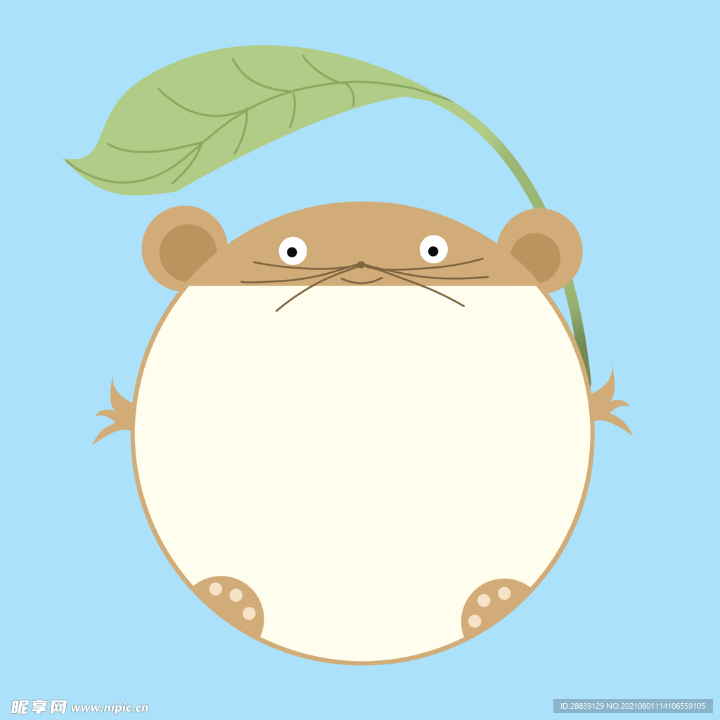 小熊树叶边框 