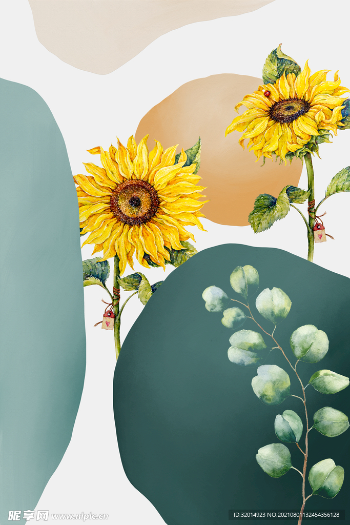 手绘花卉植物装饰画