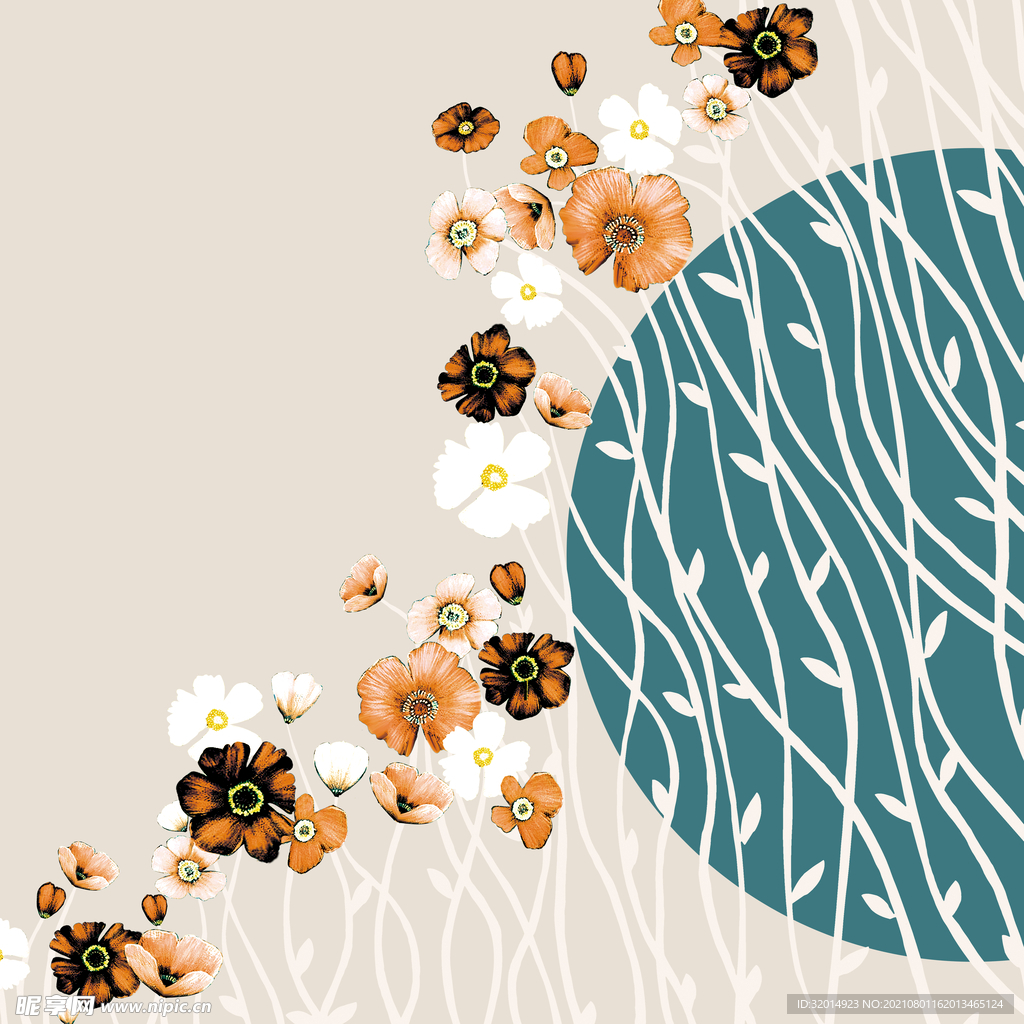 手绘花卉插画