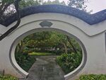 南方园林建筑圆形门墙景墙