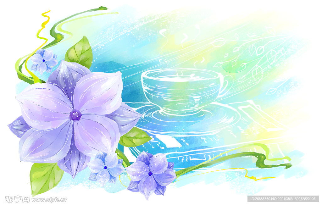水彩花朵卡片