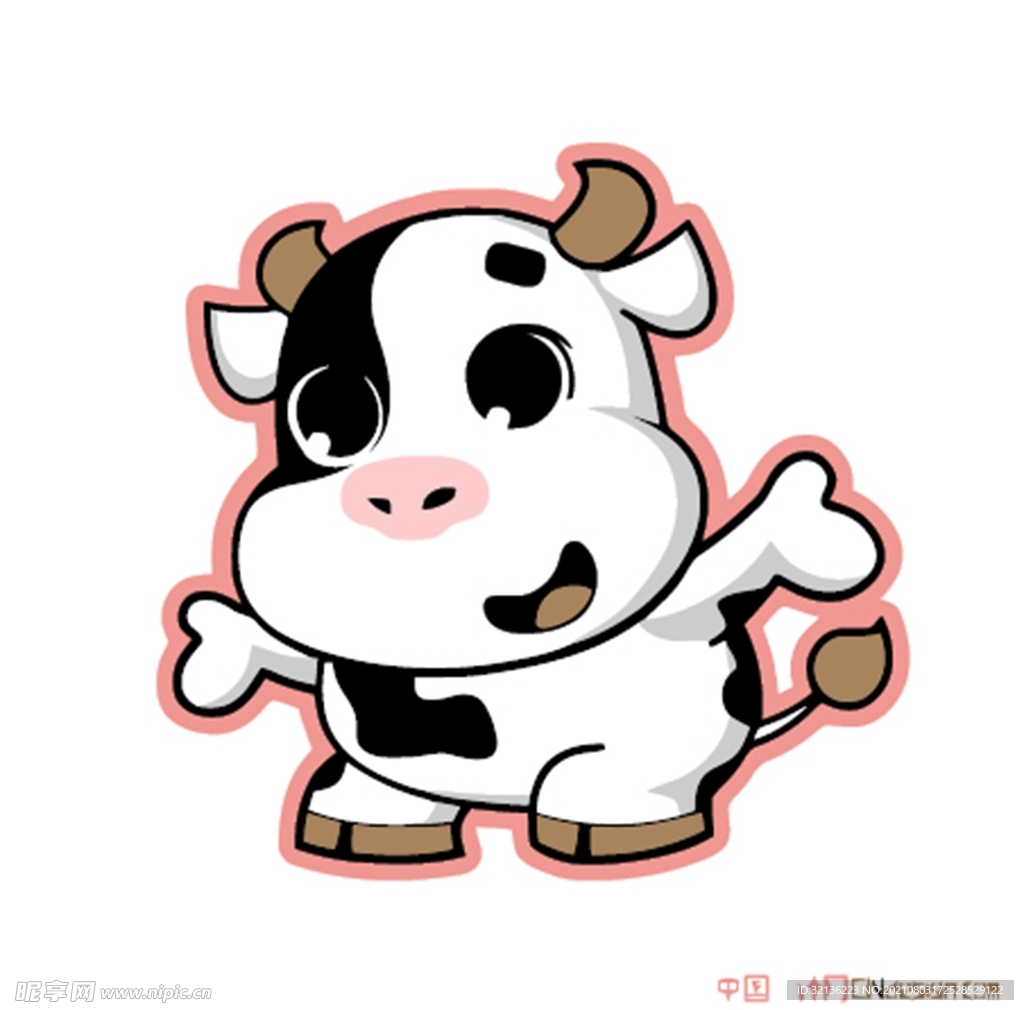 卡通母牛对话牛犊素材下载
