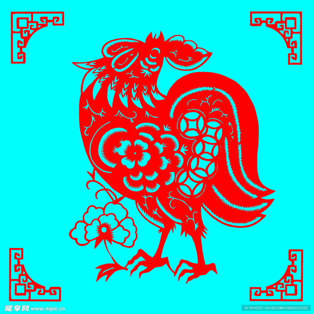 鸡剪纸