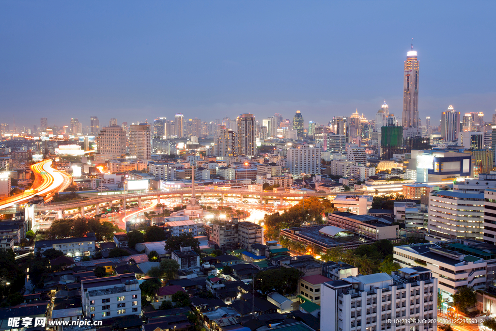 曼谷天际线城市景观