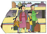 儿童画坐火车