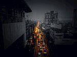 雨天城市夜景摄影