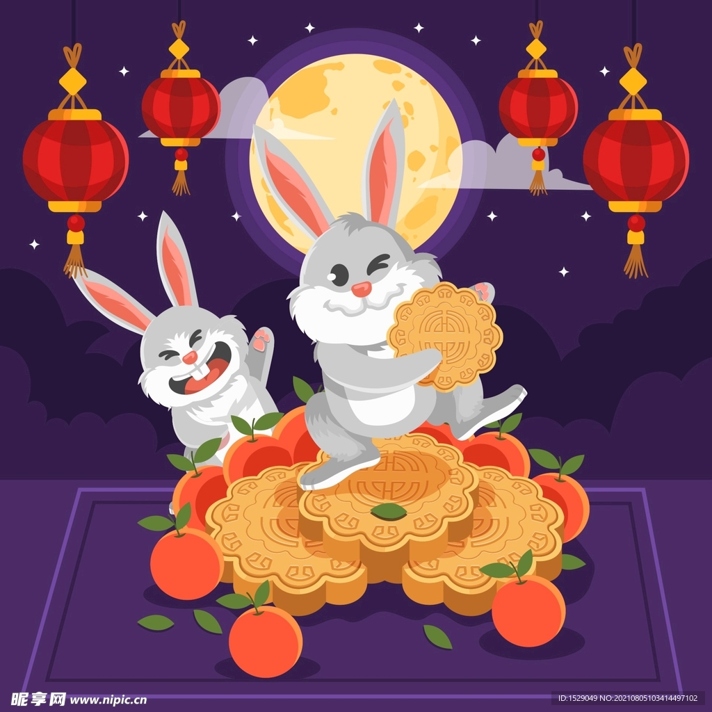 卡通中秋节  