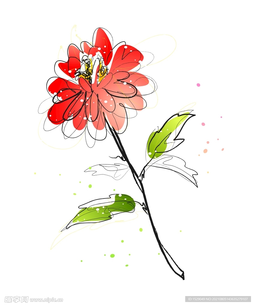 矢量手绘花朵 