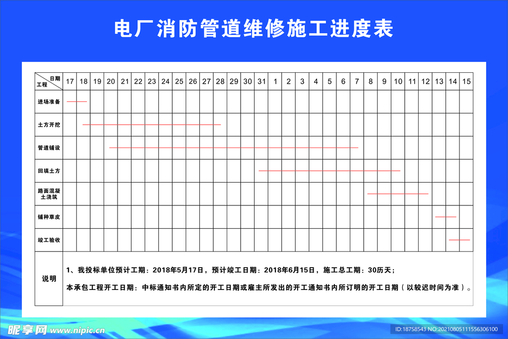 施工进度表