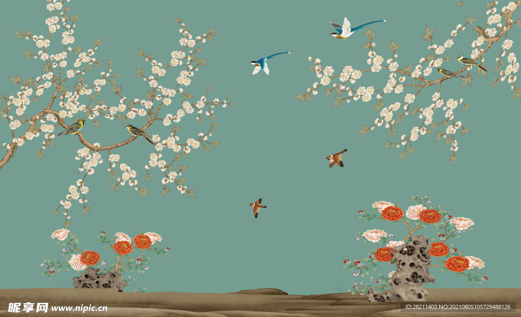装饰画 花鸟画 新中式 山水 