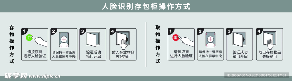 寄包柜人脸识别流程图