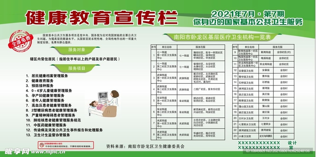健康教育展板基本公共卫生服务
