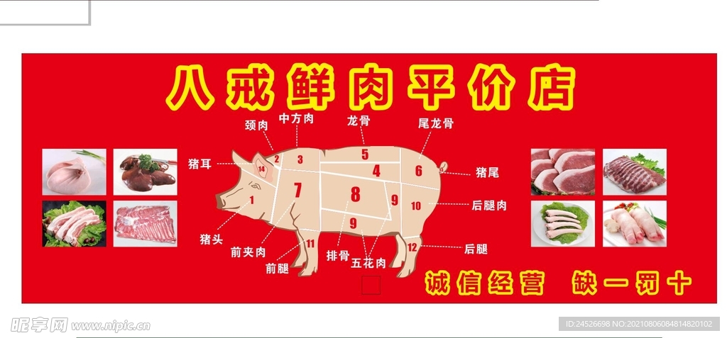 猪肉分割图